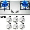 thumbnail image 1 of 6pcs 6mm Gas Stove Oven Replacement Universal Metal Rotary Switch Control Knobs, 1 of 8
