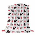 thumbnail image 6 of Cute Scotch Dogs Blanket Soft Cozy Warm Throw Blanket for Couch, Plush Fuzzy Flannel Fleece Blankets for Sofa, Red Heart Lovely Pets Bed Blankets Lightweight Gifts for Women, 50"x80", 6 of 9