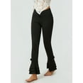 thumbnail image 6 of Yunliwuli Women's Lounge Pants Solid Color Layered Ruffles High Waist Slim Comfy Casual Pajama Pants Sleep Sweatpants Trousers, 6 of 10