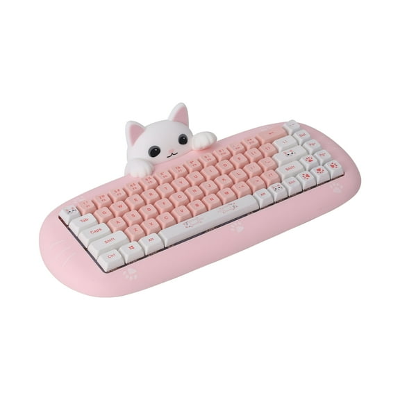 DailyGlobe Mart Tri-mode Wireless Customizable Mechanical Keyboard, Cute Mini Design for Office and Gaming Girls