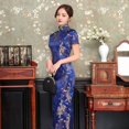 thumbnail image 3 of Dress Qipao Vintage Chinese National Cheongsam Dresses for Women Handmade Button Long Qipao with Dragon Print, 3 of 7