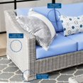 thumbnail image 5 of Lounge Sectional Sofa Chair Set, Rattan, Wicker, Light Grey Gray Light Blue, Modern Contemporary Urban Design, Outdoor Patio Balcony Cafe Bistro Garden Furniture Hotel Hospitality, 5 of 10