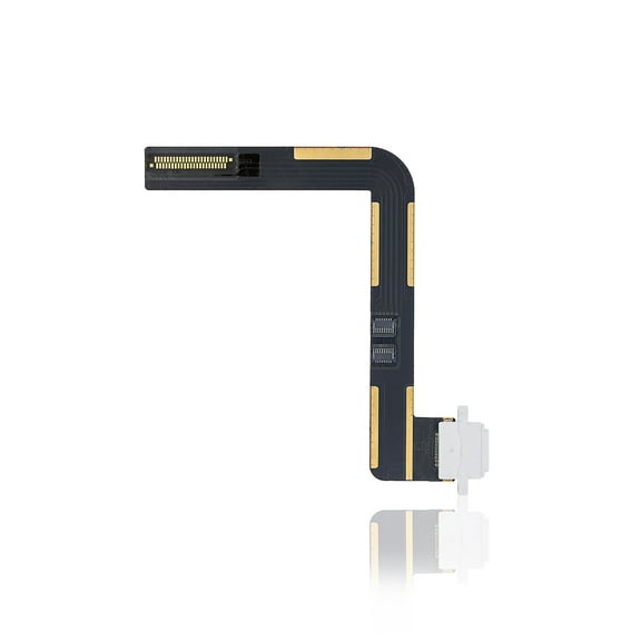 Replacement Charging Port Flex Cable Compatible For iPad Air 1 / iPad 5 (2017) / iPad 6 (2018) (Soldering Required) (Premium) (White)
