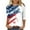 L-Multicolor, variant on Shirts Women Red White and Blue Shirts Women T Shirt Womens Fourth of July Tops Womens Patriotic Tee Casual Crewneck 3/4 Sleeved Loose T Shirt Ladies Blouses Shirts