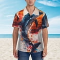 thumbnail image 2 of Pofeuu Sunset Ocean Watercolor Dolphin Print Hawaiian Shirt for Men Sleeves Casual Button Down Summer Beach Dress Shirts T-Shirts,Large, 2 of 7