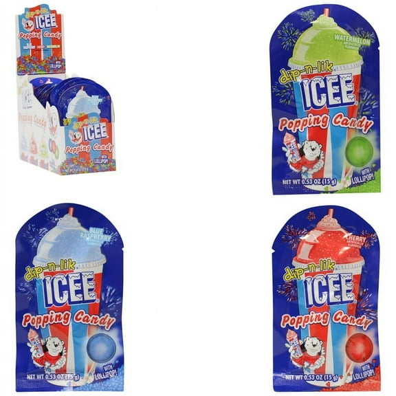 Icee - Popping Candy With Lollipop, Pack Of 18