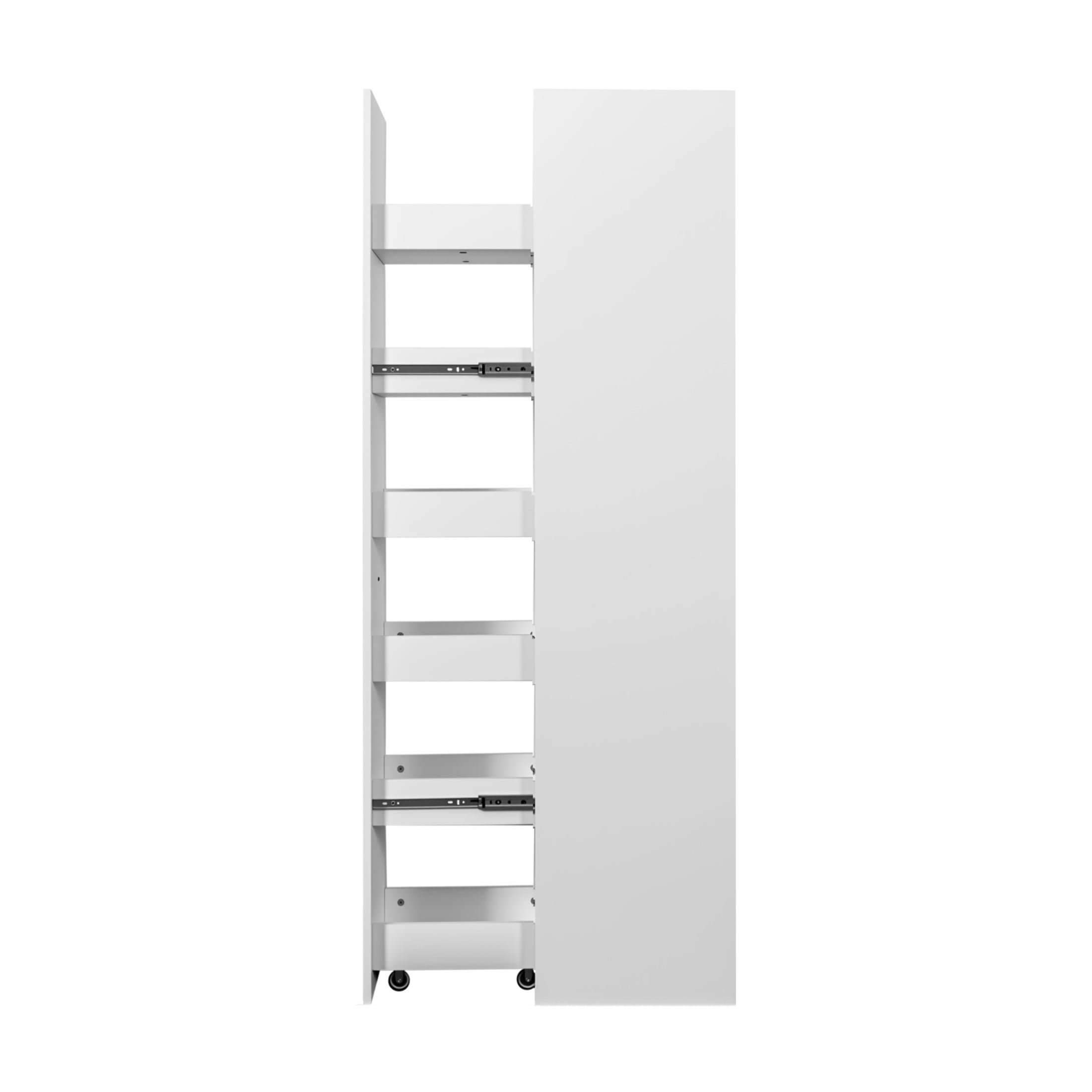 Noble House 70.87" Slim Pantry Cabinet Cart, 6-Tier Narrow Kitchen Spice Rack with Handle, Space-Saving Design, White