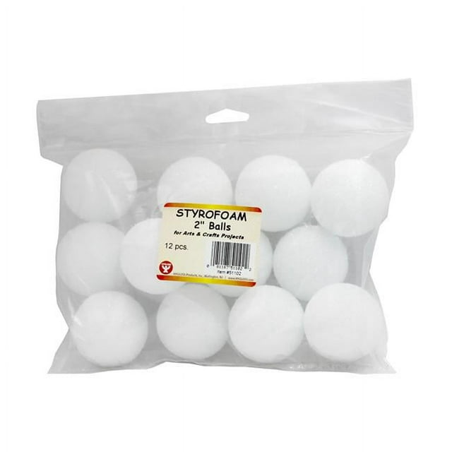 Hygloss Produits HYG51102-3 Balles Styrofoam 2 Po. - 12 par Paquet - Lot de 3