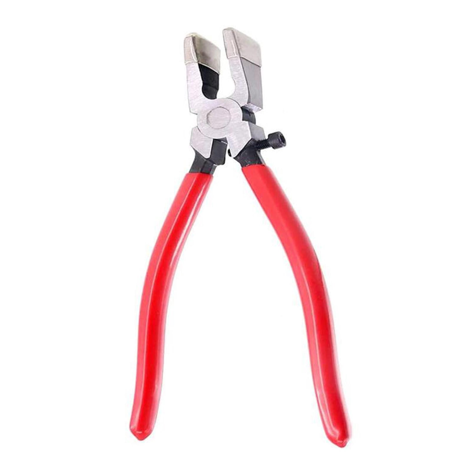 Key Fob Pliers, Glass Cutting Tool, Grozing Pliers, Metal Glass Running Pliers, Glass Breaking Pliers for Mosaics, Tiles, Stained Glass 8inch Curved