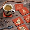 thumbnail image 3 of Inkdotpot Set of 6 Drink Coasters Easy Clean 4-inch SquareCoastersCork Base-Reusable- Beer, 3 of 8