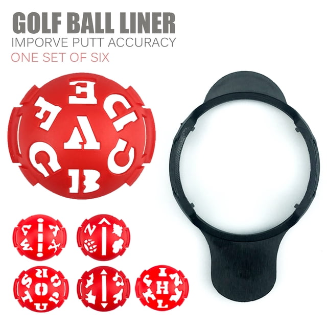 6 In 1 Hot Sale Golf Ball Line Liner Marker Template Drawing Alignment Marks Sign Tool Golf Scriber Accessories Red