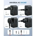 thumbnail image 5 of EPICKA Universal Travel Adapter, GaN International Plug Adapter with 3 USB-C 70W PD Fast Charging & 2 USB-A, Wall Charger for USA EU UK AUS (TA-105 Pro, Black), 5 of 6