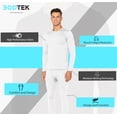 thumbnail image 4 of Bodtek Mens Crew Neck Long Johns Base Layer Set (White Small), 4 of 6