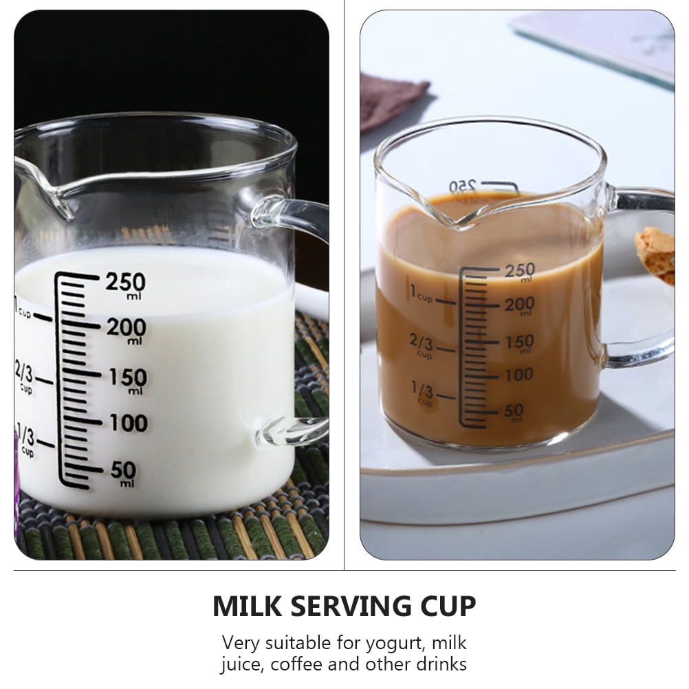 1pc 250ml Coffee Measuring Glass Cup Professional Milk Cup Premium Water Cup, Size: 7.5x7.5x9.5cm