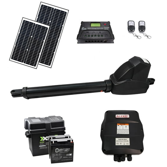 ALEKO Single Gate Opener Solar Kit for Swing Gates Up to 18 feet