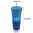 thumbnail image 3 of Summer 710 800ml Reusable Plastic Cup With Lid And Straw Cold Drink Cup With Straw Clear Cup Double Layer Plastic Large Capacity Straw Cup Creative Portable Lid Crystal Piercing, 3 of 9