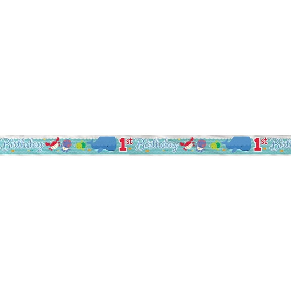 Unique Under The Sea Pals 1st Birthday Foil Banner, 12 Ft, Multicolor