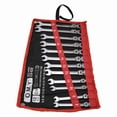 thumbnail image 4 of Juego de 12 llaves de trinquete combinadas métricas de acero al cromo-vanadio de 8 a 19 mm con bolsa de almacenamiento y cabezal móvil., 4 of 14