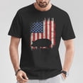 thumbnail image 2 of Pig 4th of July American Flag Graphic Tee Unisex Adult Cotton Shirt for Patriotic Farm Animal Lovers Casual Wear Gift, Size XL, Color Black, 2 of 3
