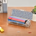 thumbnail image 7 of Plastic Pencil Box Large Capacity Pencil Boxes Clear Boxes with Snap-Tight Lid Stylish Office Supplies Storage Organizer Box Cute Blue Flowers, 7 of 7