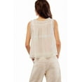 thumbnail image 2 of Women Summer Boho Tie Front Tops Lace Beach Button Down Tank Top Sleeveless Mesh Chiffon Crop Tops Y2k Clothes 2025 White M, 2 of 6