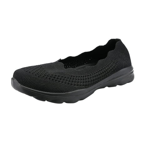 

SEMIMAY Fashion Summer Women Mesh Breathable Comfortable Lightweight Slip On Shallow Mouth Black