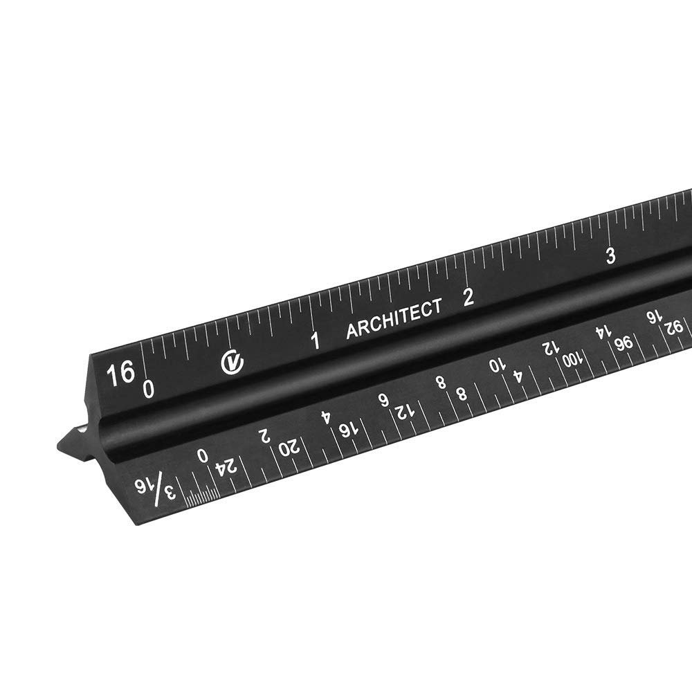 VISEMAN Architectural Scale Ruler, 12" Architect Scales, Aluminum