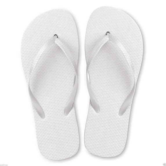 Wholesale Flip Flops, 96 Pairs White, Men Women Kids, Wedding, Beach, Pool Party, Bulk Pack Slippers (96 Pairs White)
