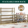 thumbnail image 4 of decorUhome Bamboo 2 Tier Shoe Rack for Closet, Shoe Storage Organizer, Wood Shoe Shelf for Entryway, walnut, 4 of 7