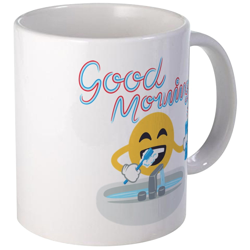 CafePress Emoji Smiling Face Good Morning Unique Coffee Mug, Coffee