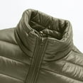 thumbnail image 5 of Puffer Jacket Men Fall Winter Coat Jacket Cotton Stand Zipper Warm Winter Thick Long Sleeve Zipper Pocket Coat Jacket Winter Jackets for Men Green XL, 5 of 8
