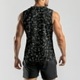 thumbnail image 4 of WTOBBY Men's Military Camo Print Sports Casual Sleeveless Vest Lightweight Quick-Drying For Fitness Running Activities Comfort Beach Design Modern Breathable Active Wear,Black M, 4 of 4