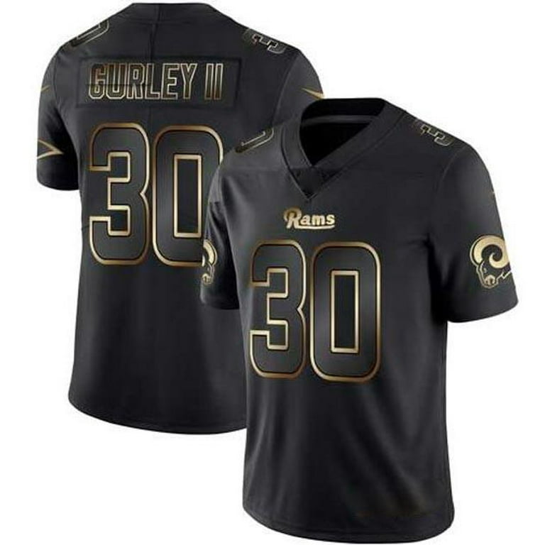 NFL_Jerseys Jersey Los Angeles''Rams'' Limited #16 Jared Goff 30 Todd  Gurley 99 Aaron Donald Smoke Fashion''NFL'' Youth Black Golden Jersey 