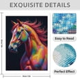 thumbnail image 3 of Diamond Art Kit for Adults, Vibrant Colorful Horse Portrait Diamond Painting for Adults Beginners, DIY Diamond Art Painting Kits, 5D Diamond Painting Crafts for Home Decor 12x16 Frameless, 3 of 7