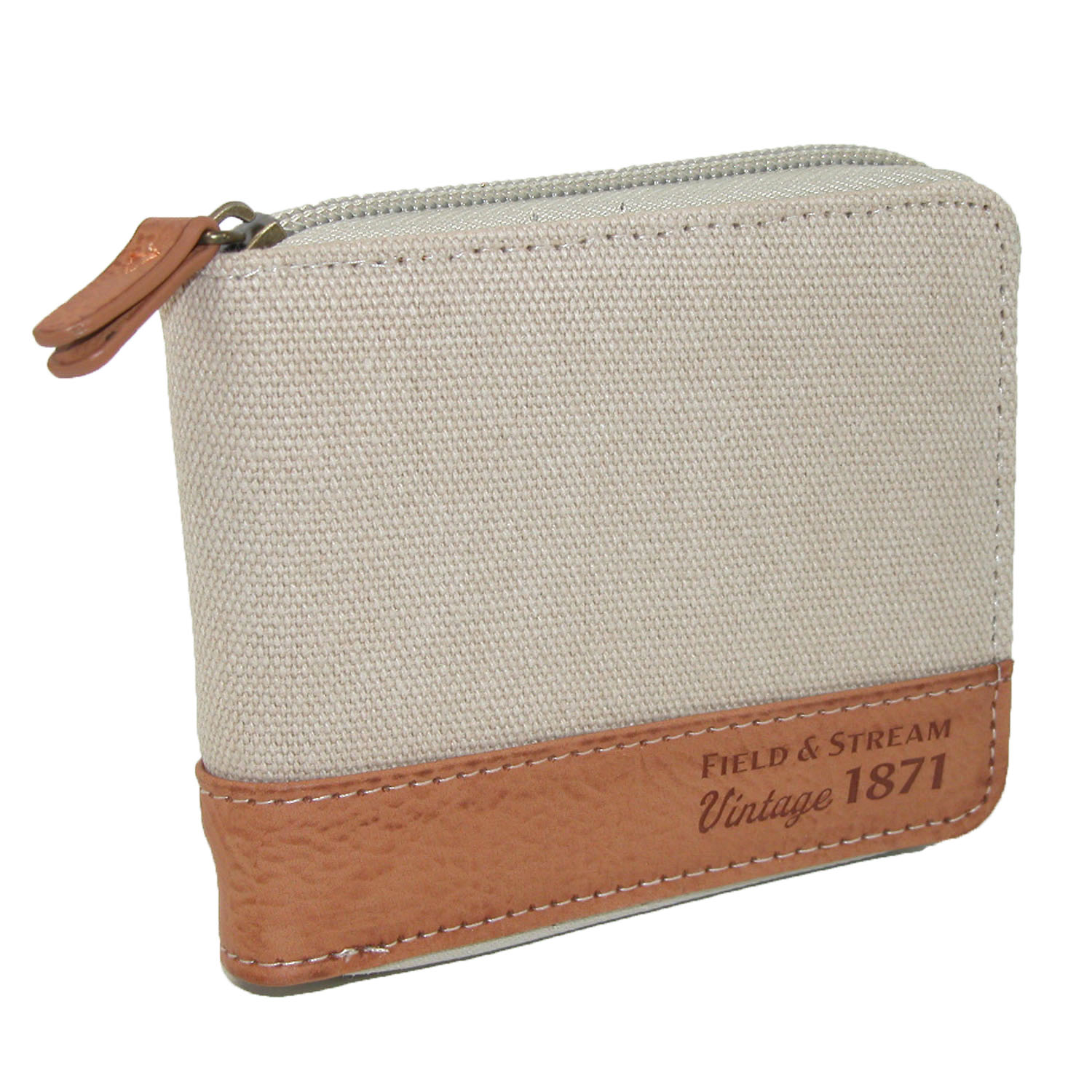 Buxton Men's Field and Stream RFID Protected Canvas ZipAround Wallet