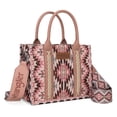 thumbnail image 6 of Wrangler Women's Boho Aztec Tote Bag - Stylish Shoulder Purse with Top Handle Satchel Design, Deep Pink, 6 of 7