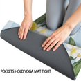 thumbnail image 3 of Yellow Lemon Fruit Flowers BlueWhite Pattern Hot Yoga Mat Towel Non Slip for Hot Yoga - Quick-Drying Yoga Mat Cover with 4 Corner Pockets with Travel Bag - Hot Yoga Towel Non Slip 70"x26", 3 of 6