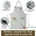 thumbnail image 5 of Denim Chef Apron For Women With Pockets, Jean Waitress Server Kitchen Apron For Men Women Cooking Gardening Painting Hairstylist, 5 of 7
