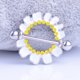 thumbnail image 3 of Anillo de pezón con forma de flor de moda, accesorios de joyería para el cuerpo, perforación antialérgica (blanco), 3 of 6