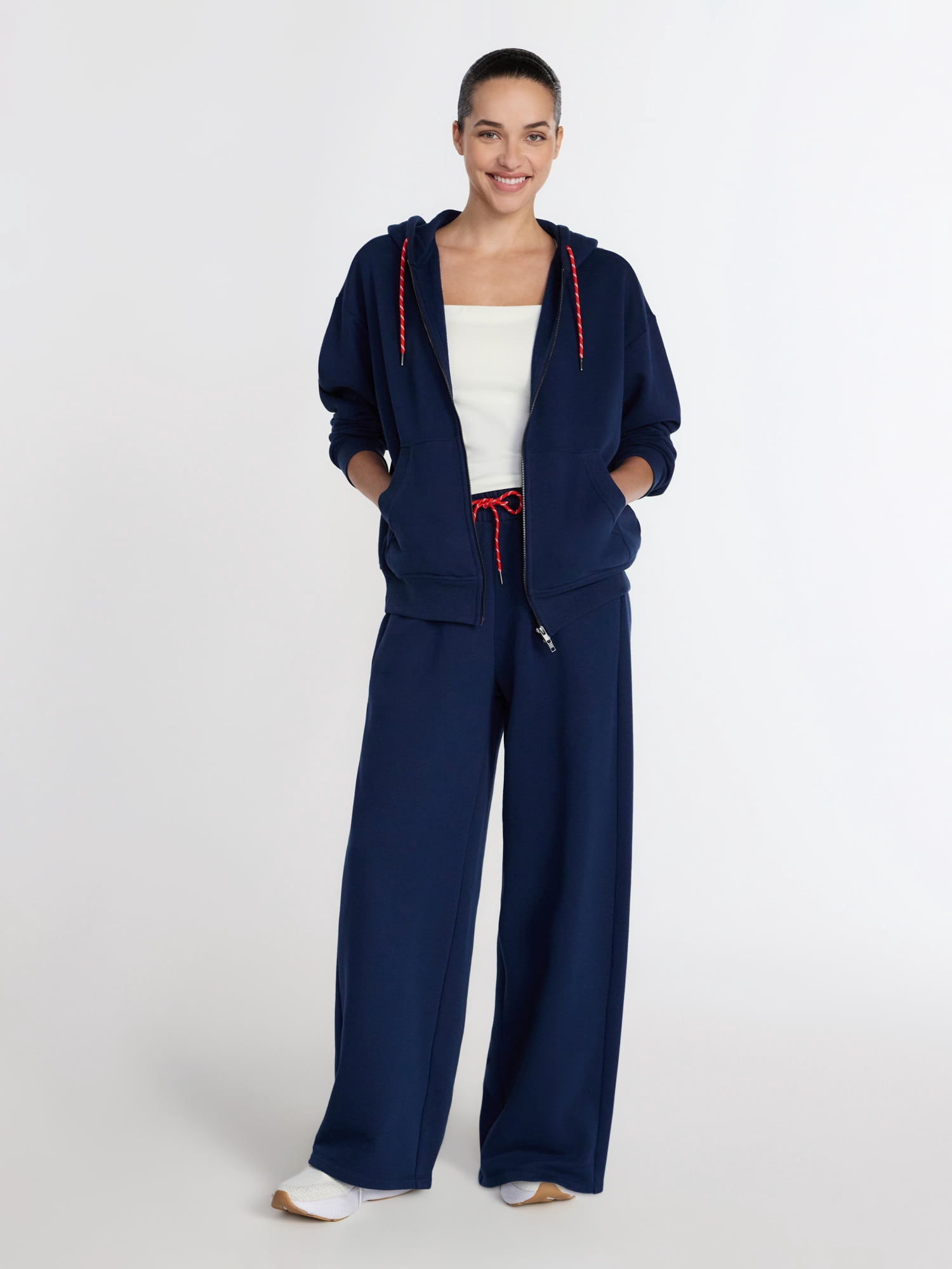 Athletic Works Women's and Women's Plus Full Zip Fleece Hoodie, Sizes XS-4X