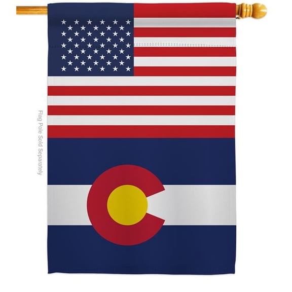 Americana Home & Garden H140756-BO 28 x 40 in. USA Colorado American State Vertical House Flag with Double-Sided Decorative Banner Garden Yard Gift