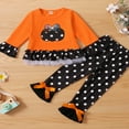 thumbnail image 2 of Kids Baby Girls Casual 2 Pcs Clothes Set Polka Dots Printed Pattern Pullover and Flared Trousers, 2 of 6