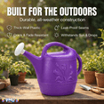 thumbnail image 2 of PMU 2 Gallon Watering Can - Garden Watering Can for Indoor & Outdoor Plants - Plastic Water Can with Detachable Sprinkler Head - Large Water Pot, Made in USA - Purple Pkg/1, 2 of 9