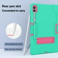 thumbnail image 4 of SaniMore Hybird Case for Samsung Galaxy Tab S9 Plus/X810/X816B/S9 FE Plus, Rugged Heavy Duty Protective Cover Hidden Kickstand Dual Angle Stand Shockproof Anti-drop Shell, Mint+Rose, 4 of 7
