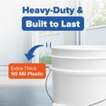 thumbnail image 5 of ePackageSupply 5 Gallon Bucket - Food Grade Bucket with Airtight Gasketed Tear Strip Lid, BPA-Free, Heavy-Duty 90 Mil HDPE Plastic Pail, Bulk Storage, Durable Container, Made in USA - White, 1 Pack, 5 of 7