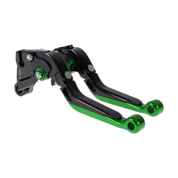 Palancas de freno y embrague cortas y largas para Kawasaki ZZR600 2005-2009, palanca de freno ajustable de motocicleta, aleación de aluminio, mango negro con extremo verde