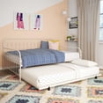 thumbnail image 2 of Novogratz Bright Pop Full Metal Daybed with Twin Trundle Bed, Off White, 2 of 18