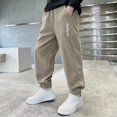 thumbnail image 7 of Ruyang Corduroy Jogger Pants for Boys Letter Print Harem Pant Kids Elastic Waist Sweatpants Fall Lightweight Running Pants, 7 of 7