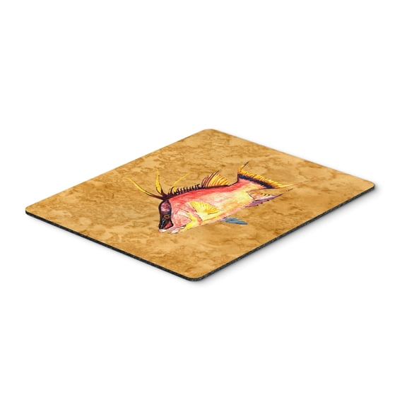 Hog Snapper on Gold Mouse Pad Hot Pad or Trivet