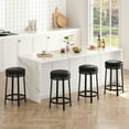 thumbnail image 4 of Bar Stools Set of 2, 24" Modern Swivel Barstools with Footrest, Modern Counter Height Barstools with PU Leather Upholstered and Metal Frame, for Kitchen Island, Dining Room, Home Bar, 4 of 9